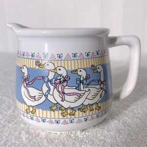 Vintage B&D Country Geese Ribbon Geese Ceramic Creamer Cottagecore Grannycore